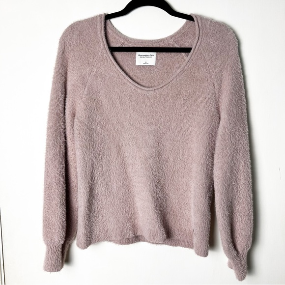 Abercrombie & Fitch - Women’s Soft A&F Collection V Neck Sweater Pink -‎ Sz. S - Picture 1 of 5